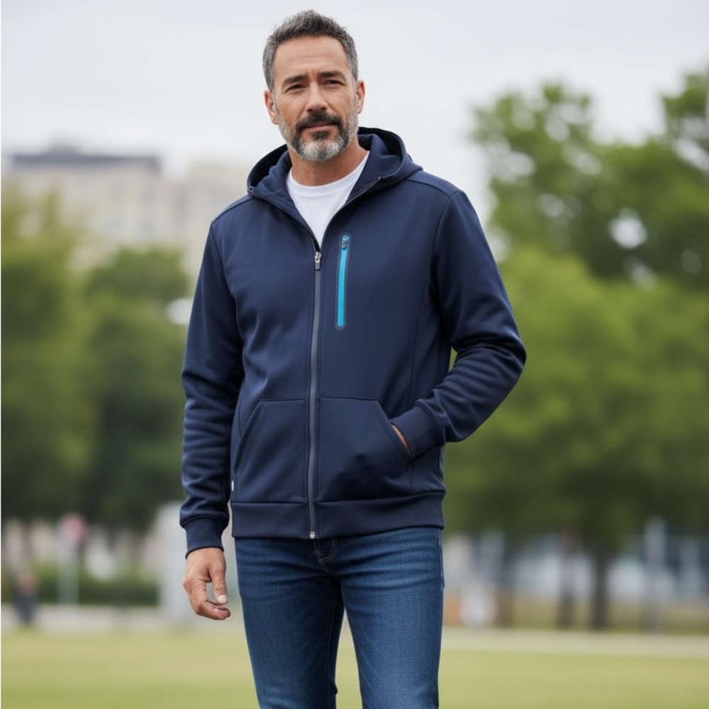UNTUCKit Navy zip up hoodie/jacket, mens, size M